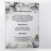 クリスマス シルバー マジック ウィンター ミニマル パーソナライズド 三つ折り招待状 (内部最初)