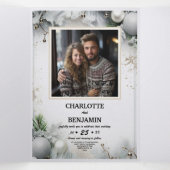 クリスマス シルバー マジック ウィンター ミニマル パーソナライズド 三つ折り招待状 (内部中)