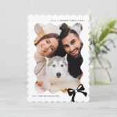 クリスマス シンプルなリボン 黒と白の写真 (スタンド正面)