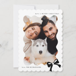 クリスマス シンプルなリボン 黒と白の写真