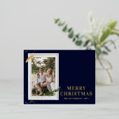 クリスマス シンプル エレガント フォト フレーム モダン 箔シーズンポストカード (立ち正面)