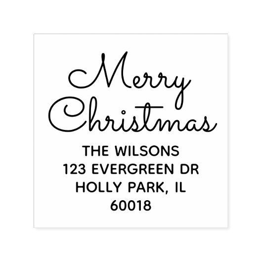 クリスマス シンプル スクリプト 返信先住所 セルフインキングスタンプ (デザイン)