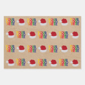 クリスマス シンプル ビジネス ロゴ サンタ ハット クラフト ラッピングペーパーシート (正面)