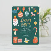 クリスマス シークレットサンタ ギフト交換 パーティ 招待状 (スタンド正面)