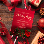 クリスマス シーズンに相応しい、洗練されたスクリプト タイポグラフィーのビジネス パーティー インビ 招待状