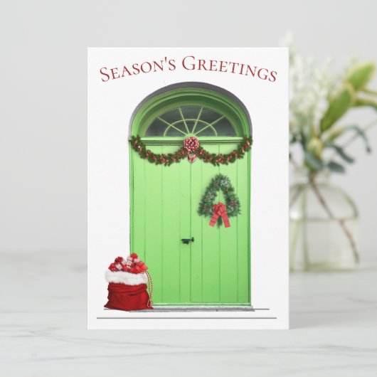 クリスマス シーズンのグリーン ドア テンプレート (スタンド正面)