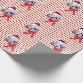 クリスマス、シーズー（犬）のTzu犬、サンタの帽子 ラッピングペーパー (角)