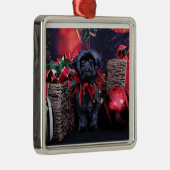 クリスマス – シーズー(犬)ツー – リリー メタルオーナメント (右)