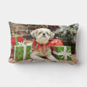 クリスマス-シーズー（犬） Tzu -ベイリー ランバークッション (裏面)