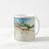 クリスマス シーン ホリー 雪 冬 コーヒーマグカップ (正面右)