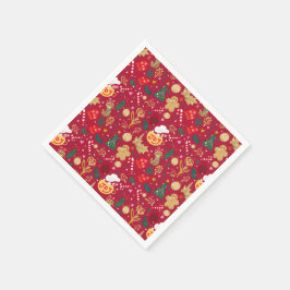 クリスマス・ジョイ スタンダードカクテルナプキン