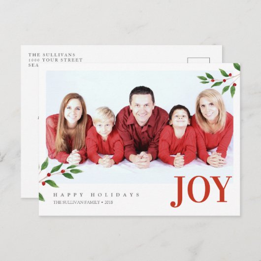 クリスマス・ジョイ・フォト・グリーティング・ポストカード ポストカード (正面/裏面)