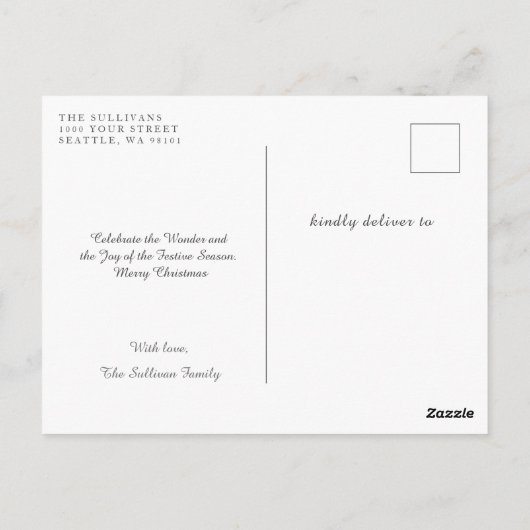 クリスマス・ジョイ・フォト・グリーティング・ポストカード ポストカード (裏面)