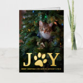 クリスマス・ジョイ |ペットフォト実在 箔シーズンカード (正面)