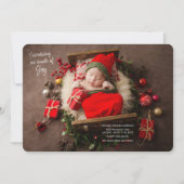 クリスマス・ジョイ・ホリデー誕生のお知らせ シーズンカード (正面)