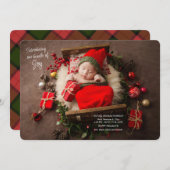 クリスマス・ジョイ・ホリデー誕生のお知らせ シーズンカード (正面/裏面)