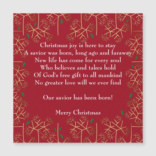 クリスマス·ジョイ·マグネット·カード (正面)