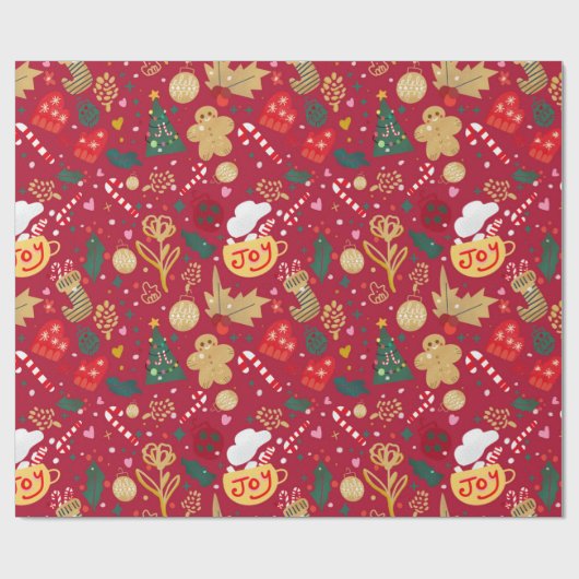クリスマス・ジョイ ラッピングペーパー (フラット)
