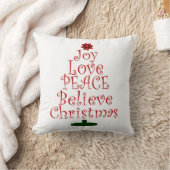 クリスマス・ジョイ・ラブ・ピース信じ クッション (ブランケット)