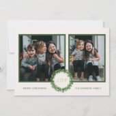 クリスマス ジョイ リース ホリデー フォト カード (正面)