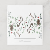 クリスマス・ジョイ |水エレガント色の冬の結婚式 プレイスカード (外部開封)