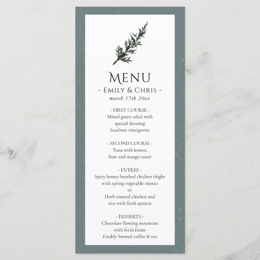 クリスマス・ジョイ |水彩冬のウェディングメニュー メニュー (正面)