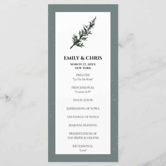 クリスマス・ジョイ 水彩冬の結婚式|水彩 プログラム (正面)