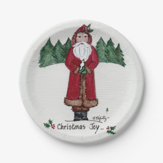「クリスマス・ジョイ」父のクリスマスとハト ペーパープレート (正面)