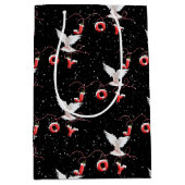 クリスマス・ジョイ・鳩と雪の結晶 ミディアムペーパーバッグ (正面)