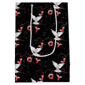 クリスマス・ジョイ・鳩と雪の結晶 ミディアムペーパーバッグ (裏面)