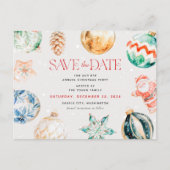 クリスマス・ジングル&ミングルのSave the Date シーズンポストカード (正面)