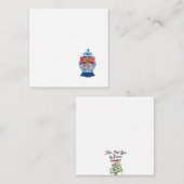 クリスマス　ジンジャージャー　チノワジリー　青と白 ノートカード (正面/裏面)