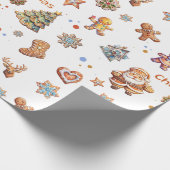 クリスマス・ジンジャーパンおもしろいかわいい ラッピングペーパー (角)