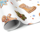 クリスマス・ジンジャーパンおもしろいかわいい ラッピングペーパー (ロールコーナー)