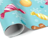 クリスマス・ジンジャーパンとキャンディ ラッピングペーパー (ロールコーナー)