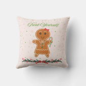 クリスマス・ジンジャーパンの女性 クッション (裏面)