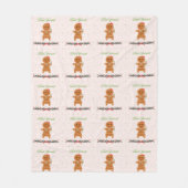 クリスマス・ジンジャーパンの女性 フリースブランケット (正面)