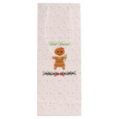 クリスマス・ジンジャーパンの女性 ワインギフトバッグ (裏面)