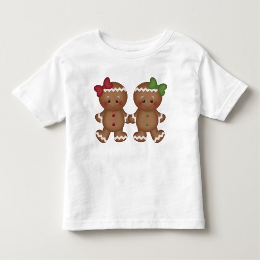 クリスマス・ジンジャーパンの幼児のTシャツ トドラーTシャツ (正面)