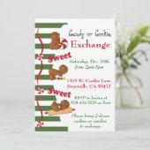 クリスマス·ジンジャーブレッド·クッキーかキャンディ·エクスチェンジ 招待状 (スタンド正面)