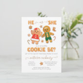 クリスマス・ジンジャーブレッド・クッキー性別がシャワーを明らかにする 招待状 (スタンド正面)