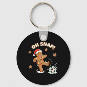 クリスマス・ジンジャーブレッド・サッカー・おもしろ・Xmas・ホリデー キーホルダー