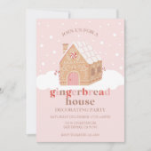 クリスマス・ジンジャーブレッド・ハウス飾り付けパーティー 招待状 (正面)