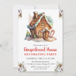 クリスマス・ジンジャーブレッド・ハウス飾り付けパーティー 招待状