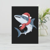 クリスマス ジンベイザメ サンタ 帽子 マフラー 海 魚 招待状 (スタンド正面)