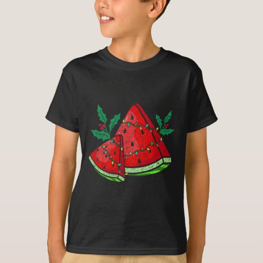 クリスマス スイカ トロピカル サマー クリスマス イン Tシャツ (正面)