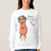 クリスマス・スウェットシャツのラマ スウェットシャツ (正面)