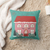 クリスマス、スカンジナビアデザイン-名前をカスタムする クッション (ブランケット)