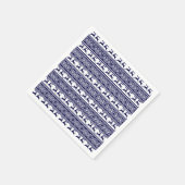 クリスマス、スカンジナビアフォークブルーとホワイト スタンダードカクテルナプキン (角)