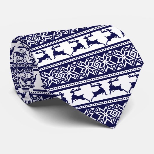 クリスマス、スカンジナビアフォークブルーとホワイト ネクタイ (ロール)